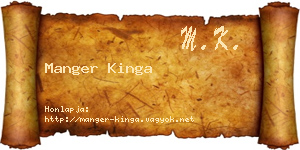 Manger Kinga névjegykártya